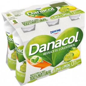 DANONE DANACOL yogur liquido 0% lima limon pack 6